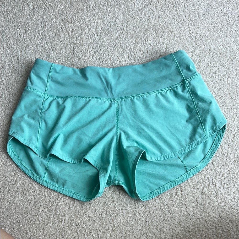 Lululemon teal speed up shorts